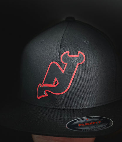 Devils Black 3x Champions FlexFit Hat