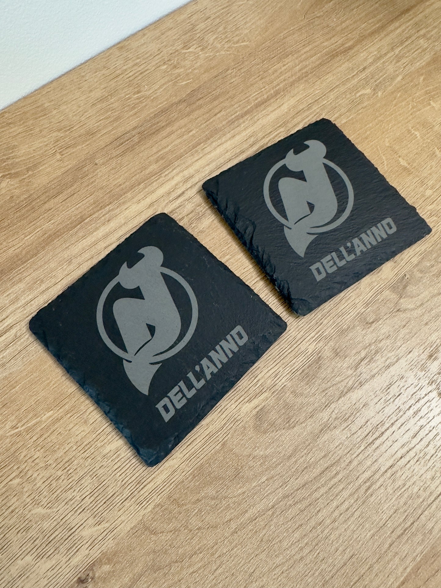 Devils Custom Name Slate Coaster Set